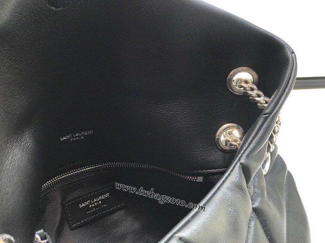 YSL专柜款女包 聖羅蘭經典款LOULOU PUFFER絎縫漆皮小號郵差包 YSL肩背斜挎包 577476  jjh1137